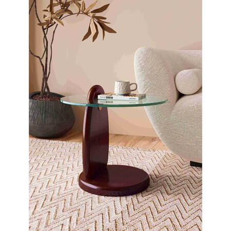 Manhattan Comfort Artesia  End Table in Dark Walnut ET008